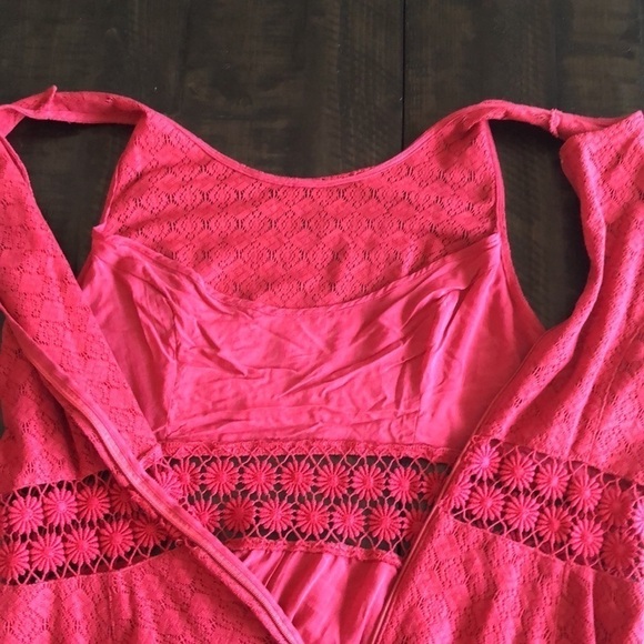 Free People Tibetian Red Daisy Lace Cutout Fit & Flare Skater Dress Taylor Swift - Picture 12 of 16